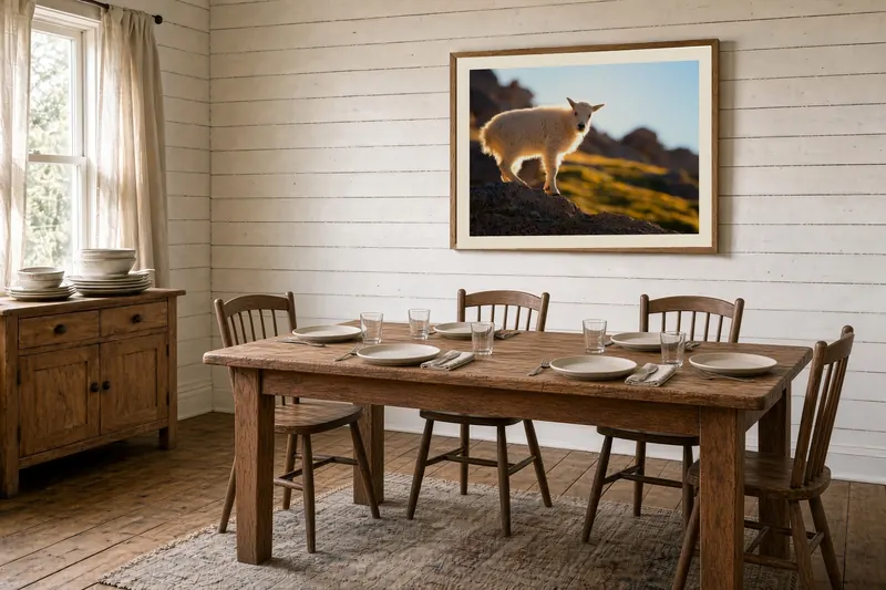 Born at 14,000 Feet framed, in the dining room