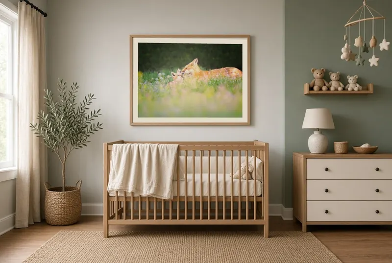 Wildflower Lullaby framed, in a nursery